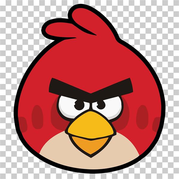 کارتون پرنده خشمگین قرمز تصویرسازی