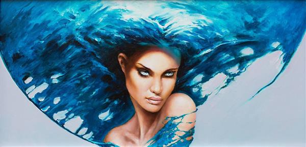 نقاشی ملکه آب با تاج