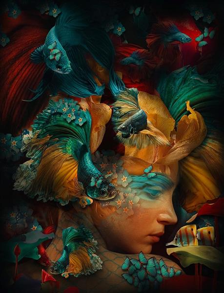 پری دریایی زیبا اثر هنری