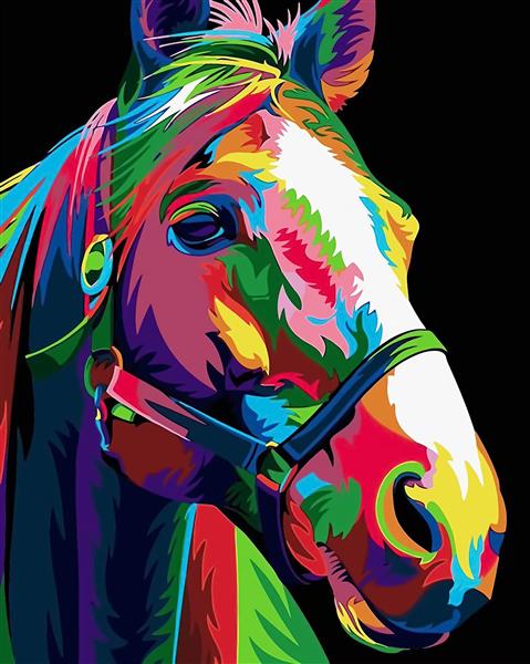 اسب رنگارنگ با الگوی هندسی
