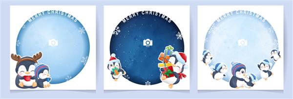 پنگوئن ابله ناز برای روز کریسمس با مجموعه قاب عکس