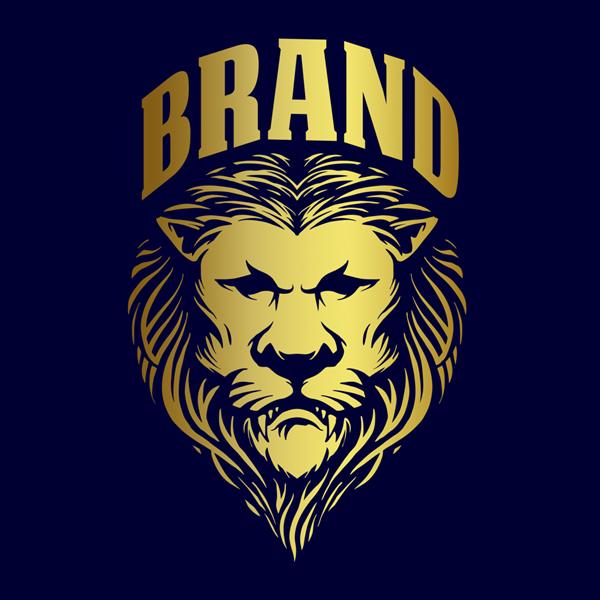 لوگوی شیر شاه طلایی برای تصاویر تجاری برند