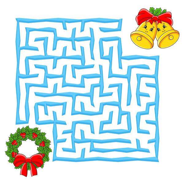 بازی کریسمس پیچ و خم مربع برای کودکان پازل زمستانی برای کودکان معمای هزارتو