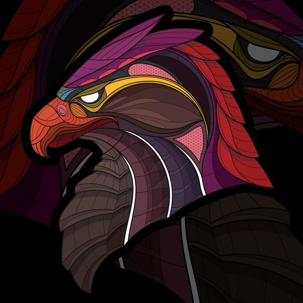 تصویر عقاب حیوانی رنگ آمیزی زانتگل تلطیف شده