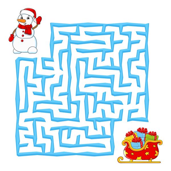 بازی کریسمس پیچ و خم مربع برای کودکان پازل زمستانی برای کودکان معمای هزارتو