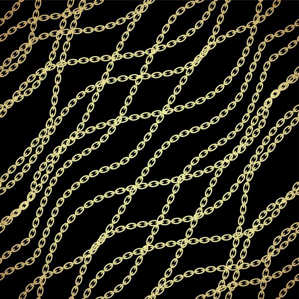 الگوی بدون درز انتزاعی زنجیر براق فلزی طلایی