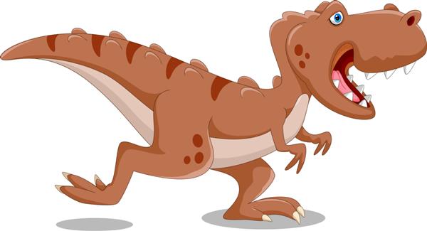 کارتون tyrannosaurus زیبا در حال اجرا