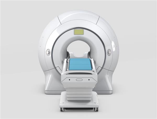 رندر سه بعدی تصویربرداری توموگرافی رزونانس مغناطیسی MRI مسیر برش دستگاه اسکن گنجانده شده است