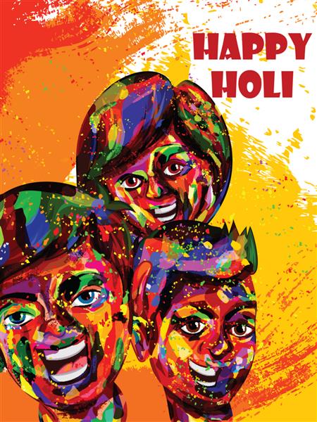جشنواره رنگ های پس زمینه هولی مبارک برای تعطیلات هند تصویر وکتور