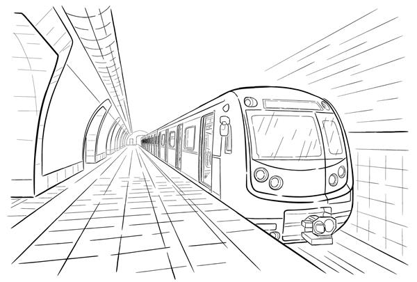 طراحی دستی ایستگاه مترو