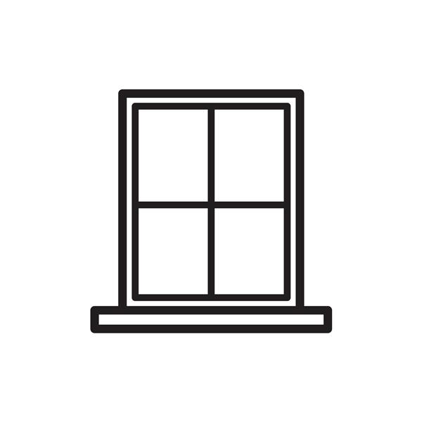 نماد وکتور پنجره در طراحی مسطح مد روز