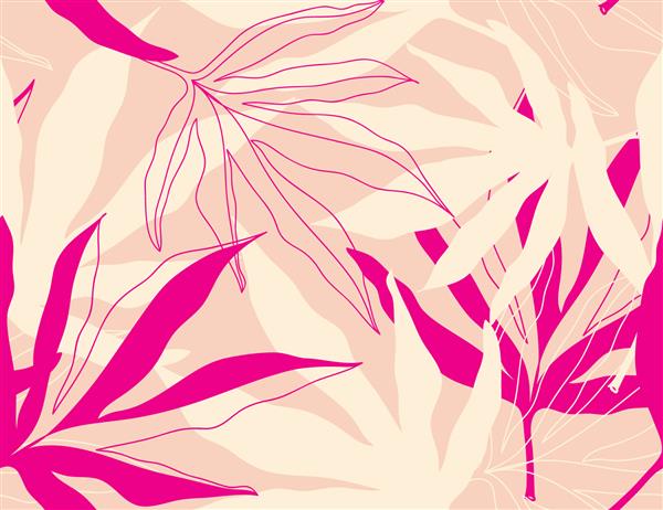 الگوی تصویرسازی گیاهان جنگلی عجیب و غریب مدرن الگوی بدون درز گل مدرن کلاژ خلاقانه قالب شیک برای طراحی