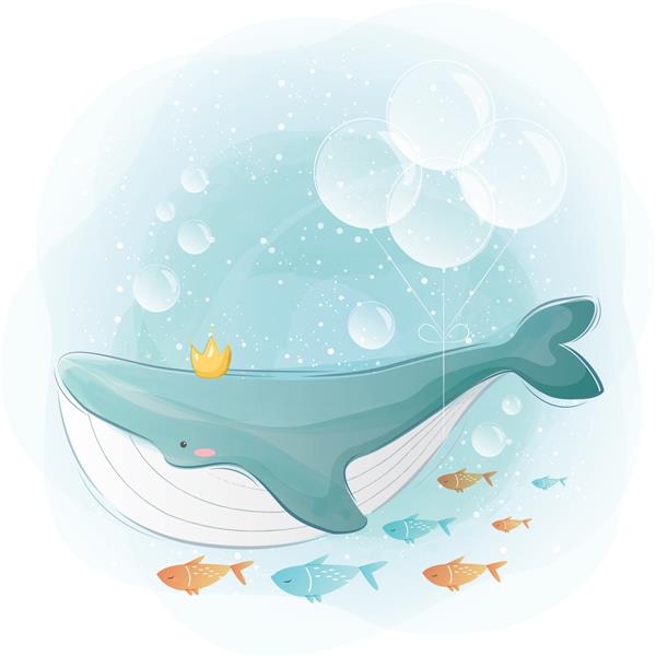 نهنگ ناز با ماهی های کوچک