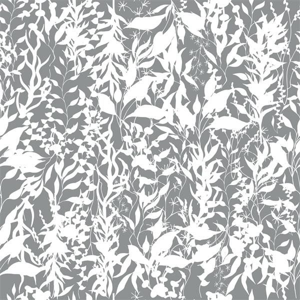 پس زمینه گیاهان و برگ های بالارونده زینت سیاه و سفید انتزاعی بافت قدیمی برای پارچه کاشی کاغذ دیواری