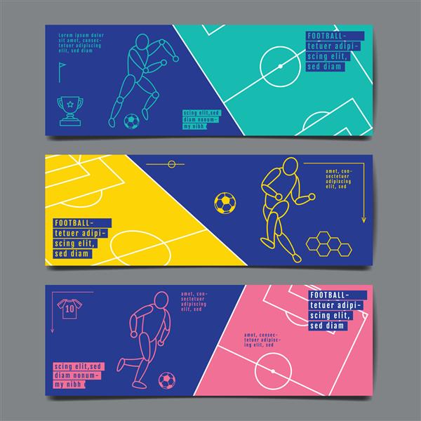 طراحی قالب ورزشی طرح تخت تک خطی تصویر گرافیکی فوتبال فوتبال تصویر وکتور