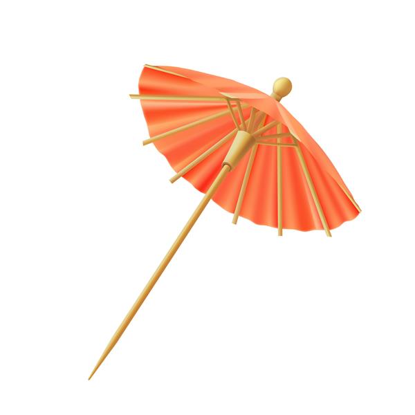 چتر کوکتل قرمز برای تزئین وکتور