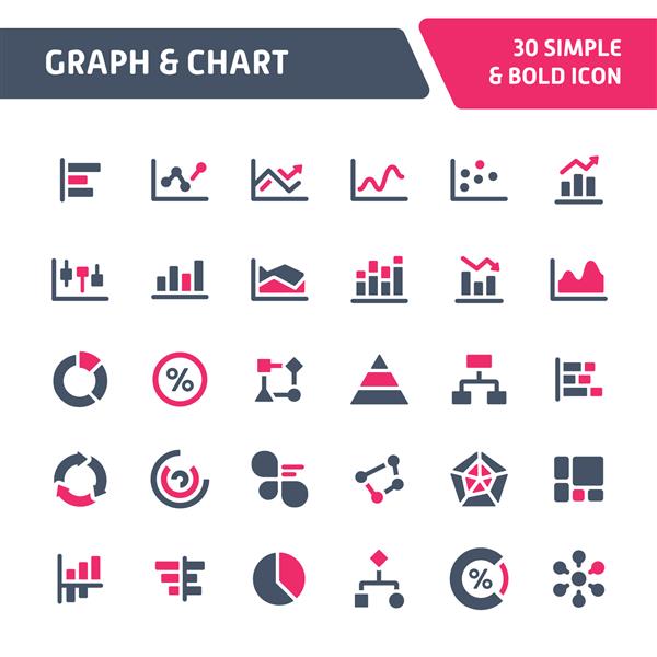 30 آیکون وکتور قابل ویرایش مربوط به نمودار و نمودار مورد استفاده در آمار و اینفوگرافیک نمادهایی مانند نمودارهای نوار خط پای و پراکندگی گنجانده شده است هنوز در اندازه کوچک عالی به نظر می رسد