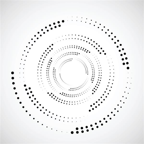 نقاط نیم‌تنی به شکل دایره آرم گرد وکتور کادر نقطه چین عنصر طراحی