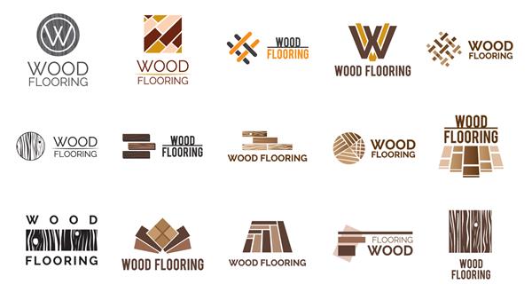 مجموعه وکتور آرم کف و پوشش های چوبی
