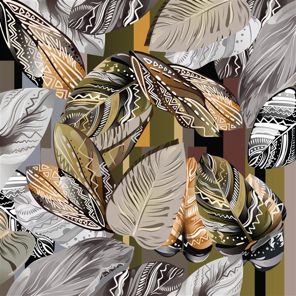 طرح روسری ابریشمی چاپ شده با لیف هنری