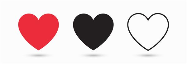 مجموعه ای از تصاویر قلب مجموعه آیکون نماد عشق وکتور نماد عشق