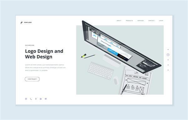 طراحی قالب سایت مفهوم تصویر وکتور مدرن طراحی صفحه وب برای توسعه وب سایت و وب سایت تلفن همراه آسان برای ویرایش و سفارشی