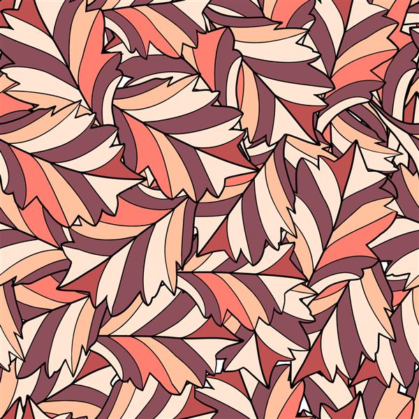 راه راه های بژ قرمز نارنجی قهوه ای برگ های آشفته بافت استتار طراحی برای پارچه چاپ بسته بندی