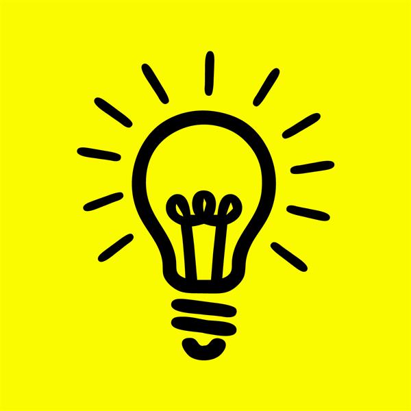 تصویر وکتور از یک لامپ نماد الهام