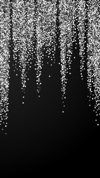 کانفتی درخشان لوکس براق نقره ای ذرات طلای کوچک پراکنده در زمینه سیاه قالب روکش جشن دلربا پس زمینه وکتور زیبا