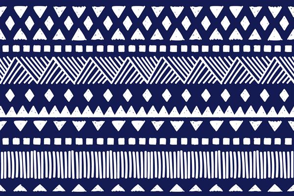 الگوی قبیله ای پس زمینه بدون درز هندسی قومی موتیف بوهو مایا تصویر وکتور خط آزتک بافت چاپ مکزیکی