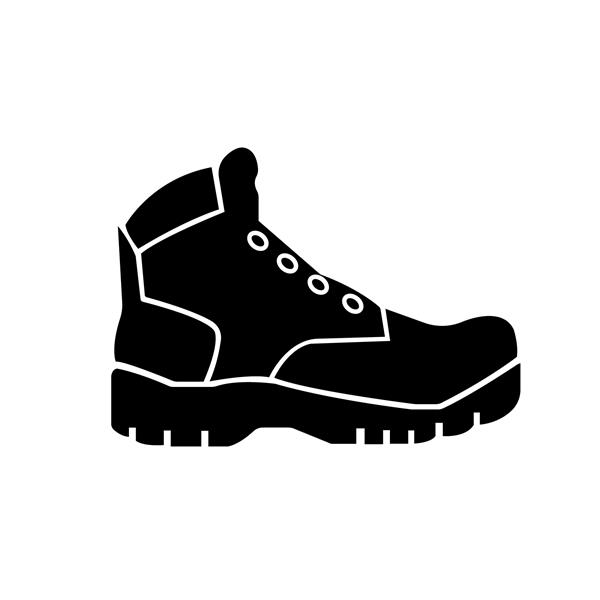 نماد مشکی تصویر وکتور ایزوله روی برچسب پس‌زمینه سفید کفش‌های پنجه بسته الزامی است EPS10