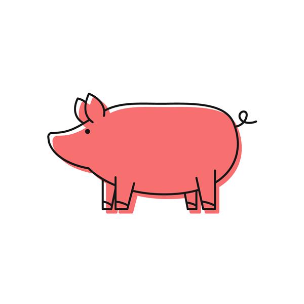 طراحی لوگو ابله خوک وکتور خوک نماد خوک
