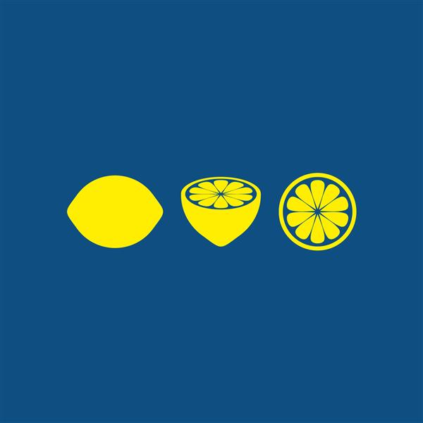 کارت آبی تیره ساده با سه نماد لیمو