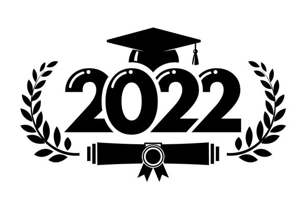 کلاس حروف 2022 برای تبریک کارت دعوت متن برای طراحی فارغ التحصیلی جشن تبریک تی شرت مهمانی فارغ التحصیل دبیرستان یا کالج وکتور در پس زمینه شفاف