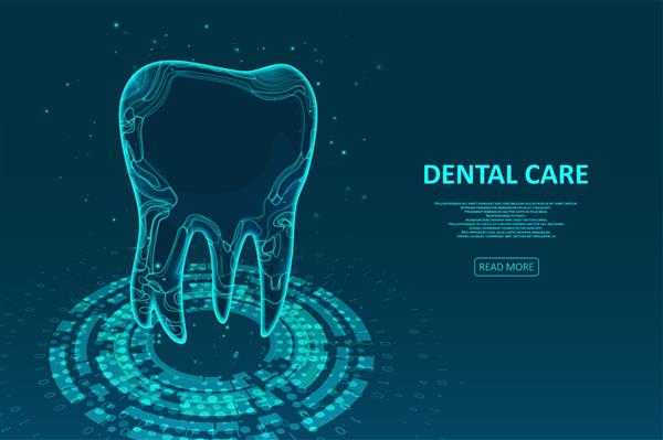 مراقبت از دندان از دندان فناوری های دیجیتال در دندانپزشکی سبک آینده نگر انتزاعی مفهوم گرافیکی برای طراحی شما