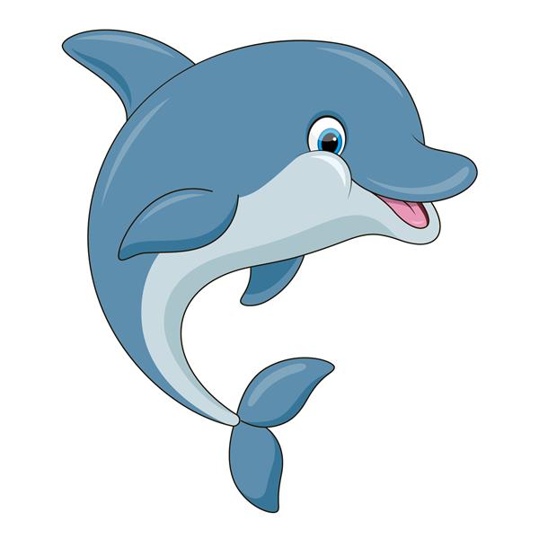 دلفین کارتونی ناز تصویر وکتور