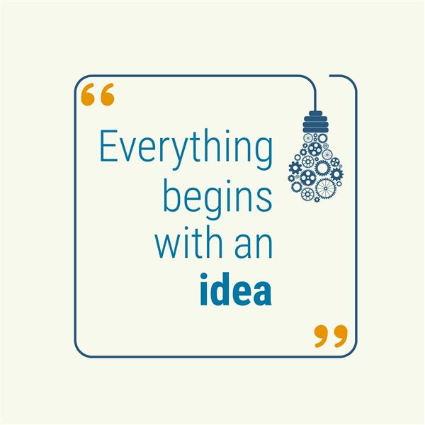 نقل قول ایده با لامپ با چرخ دنده مفهوم ایده های بزرگ الهام بخش نوآوری اختراع تفکر موثر متن طرح کلی وکتور برای طرح شما