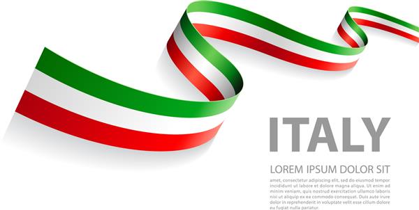 بنر تصویر وکتور وکتور با رنگ های پرچم ایتالیا در نمای پرسپکتیو
