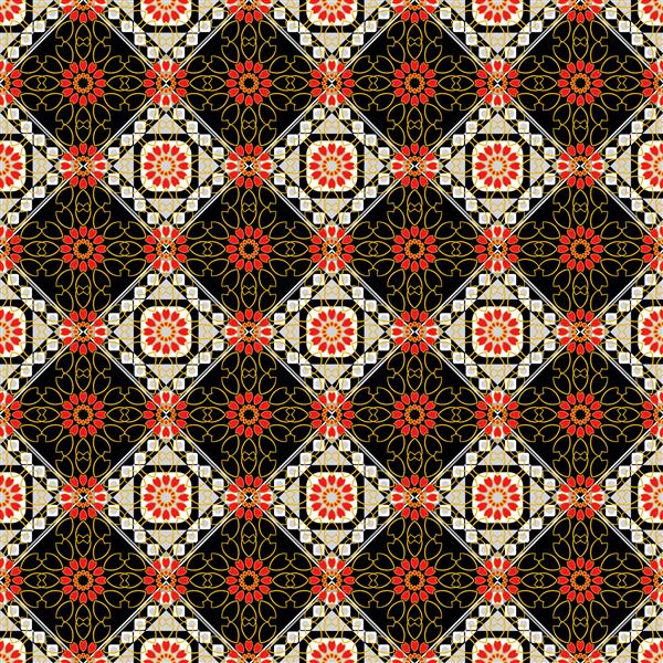 تصویر ماندالای زینتی در رنگ های نارنجی سیاه و سفید دکوراسیون انتزاعی زیبا الگوی بدون درز برای الگوی طراحی الگوی سبک شرقی