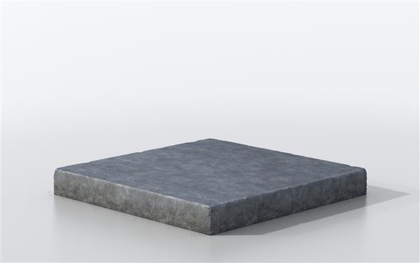 تصویر سه بعدی سطح مقطع زمین بتن سیمانی گرانج رندر سه بعدی خاکستری جدا شده از کف سنگ ناهموار