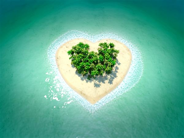 جزیره گرمسیری به شکل قلب