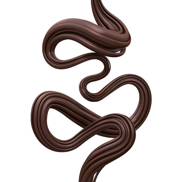 خطوط شکلاتی انتزاعی جدا شده روی سفید