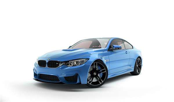 آلماتی قزاقستان 10 فوریه 2019 BMW M4 F82 در پس زمینه ایزوله رندر سه بعدی - تصویر