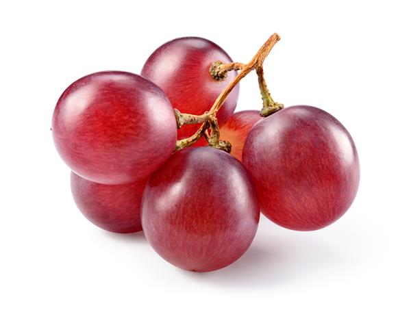 انگور انگور قرمز شاخه انگور جدا شده روی سفید با مسیر برش عمق میدان کامل