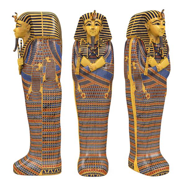 تابوت مومیایی فرعون مصر جدا شد رندر سه بعدی