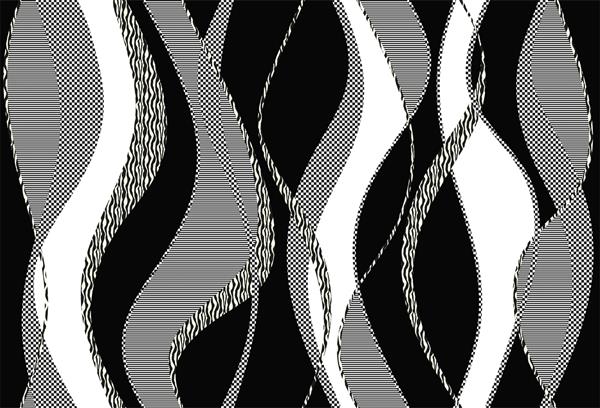 الگوی موج انتزاعی سفید سیاه و سفید بدون درز طراحی تصویر برای چاپ های مد و پس زمینه