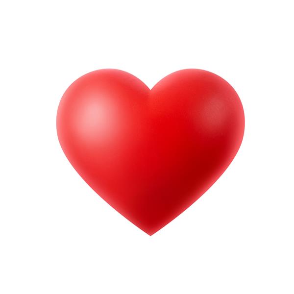 شکل قلب قرمز جدا شده روی سفید