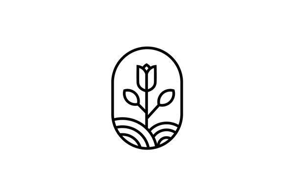 الگوی طراحی لوگو گل های مینیمالیستی