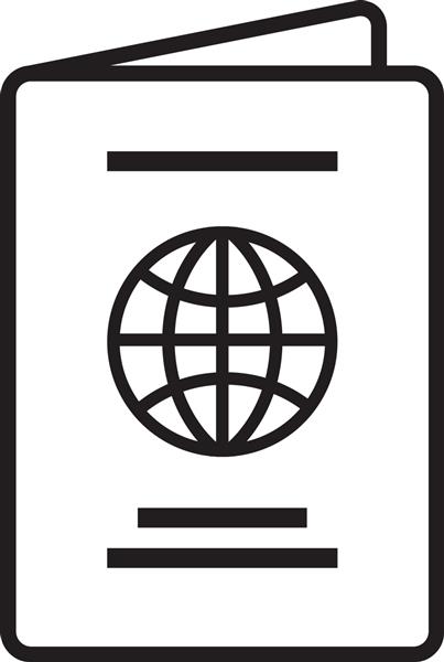 تصویر گذرنامه وکتور نماد آرم جدا شده