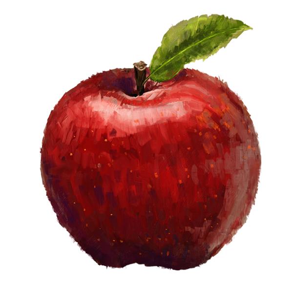 سبک رنگ روغن روی بوم هنر دیجیتال طراحی تبلت با قلم نقاشی آبدار سیب